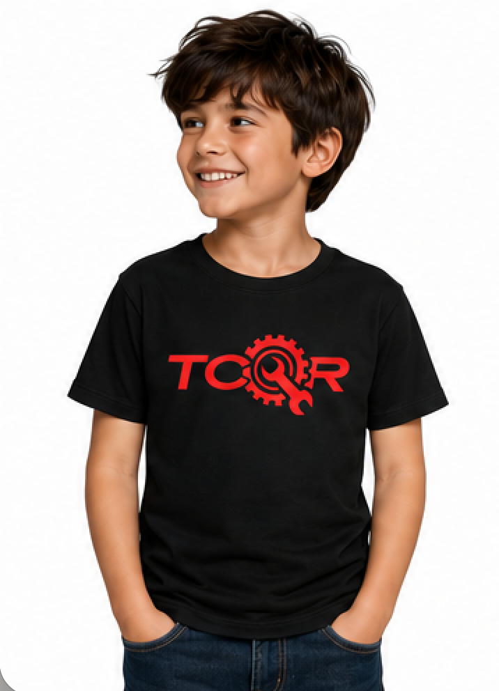 T-shirt Enfant TCQR Noir Logo ROUGE