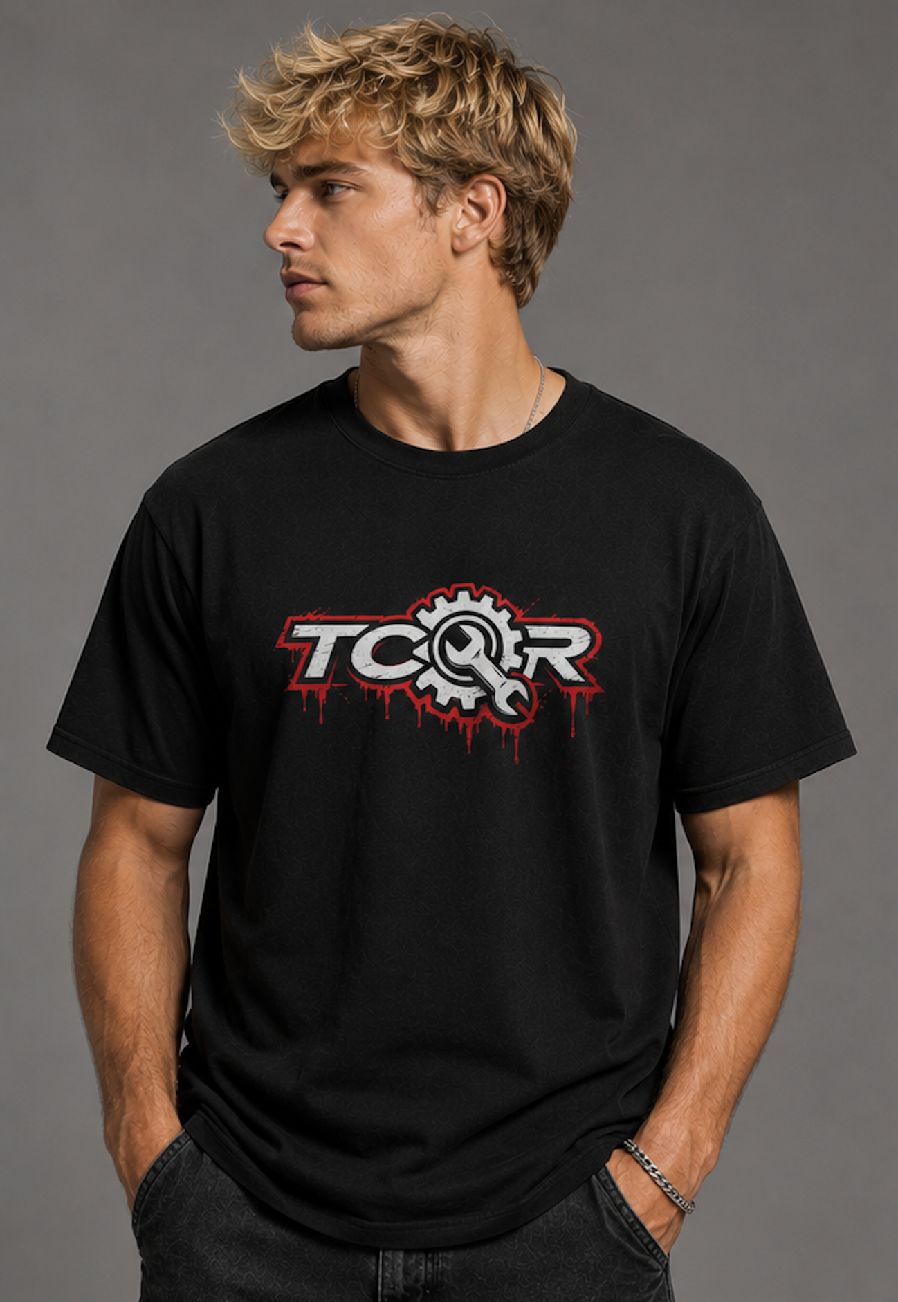 T-shirt TCQR Blood homme noir