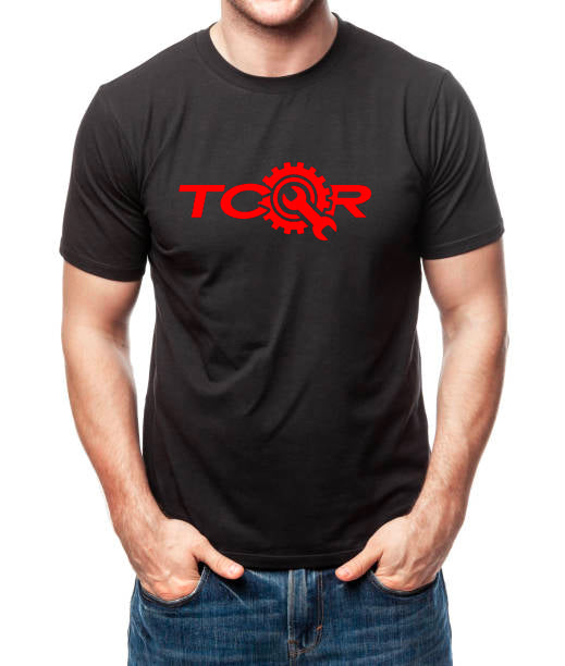 T-shirt TCQR Noir logo ROUGE