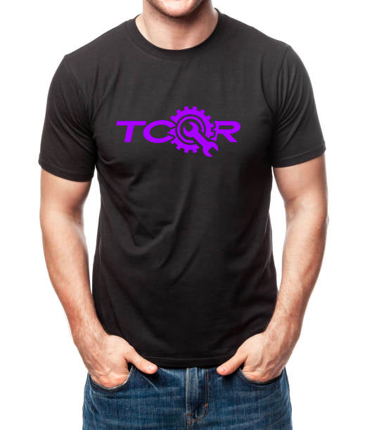 T-shirt TCQR Noir logo VIOLET