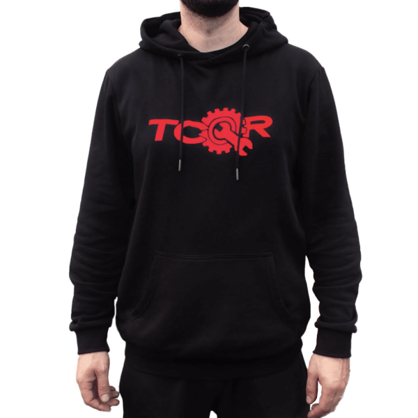 Sweat à Capuche TCQR noir Logo ROUGE