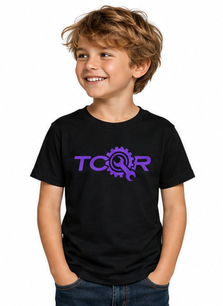 T-shirt Enfant TCQR Noir Logo VIOLET