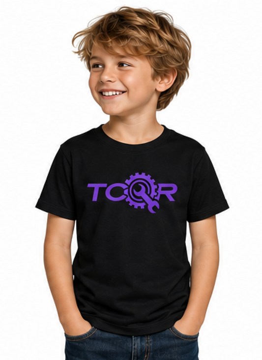 T-shirt Enfant TCQR Noir Logo VIOLET