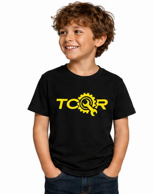 T-shirt Enfant TCQR Noir Logo JAUNE