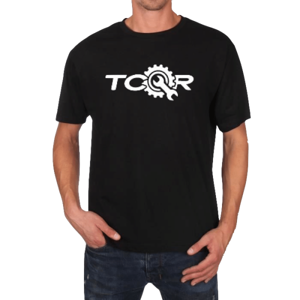 T-shirt TCQR noir Logo BLANC