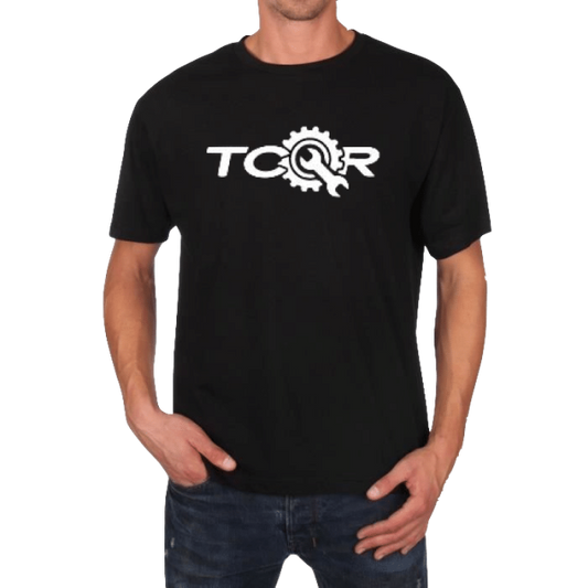 T-shirt TCQR noir Logo BLANC