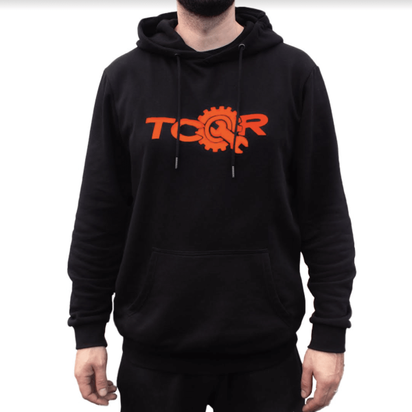 Sweat à Capuche TCQR noir Logo ORANGE