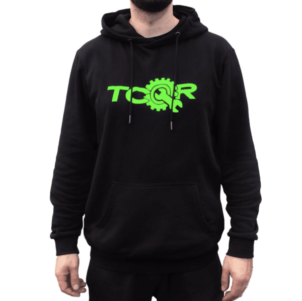 Sweat à Capuche TCQR noir Logo VERT