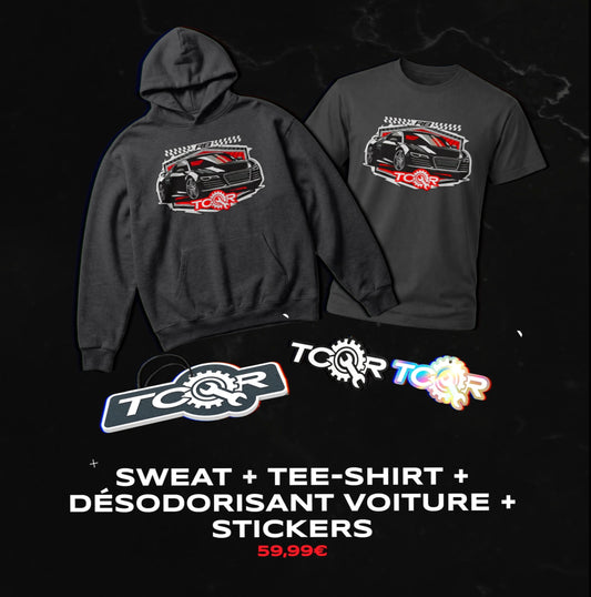 PACK 3 - T-Shirt & Sweat TCQR Edition R8 CONCOURS + Cadeaux